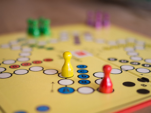 Photo of game board and game pieces