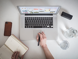 Designer working on a laptop